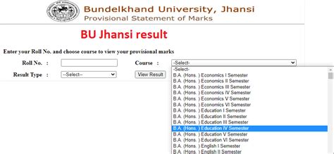 bu jhansi current campus result